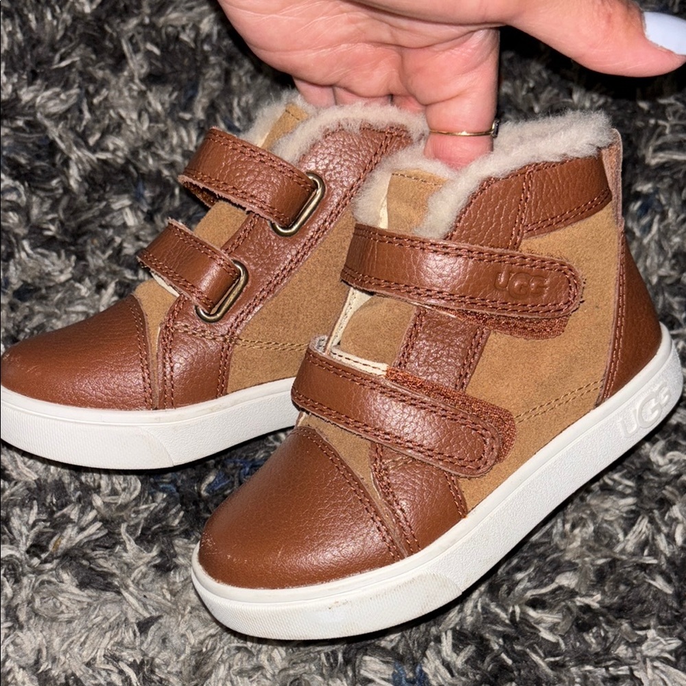 UGG Brown and Tan Boots with Smooth Leather Finish
